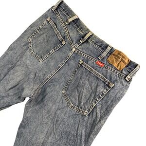 Wrangler Regular Fit Distressed Jeans Men 37x29.5 Blue Workwear Straight Utility